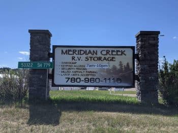 Main Sign and Address at Meridian Creek RV Storage